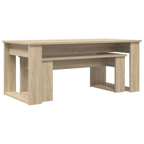 Комплект кафе маса 2 бр. Сонома дъб 100 x 50 x 42 см