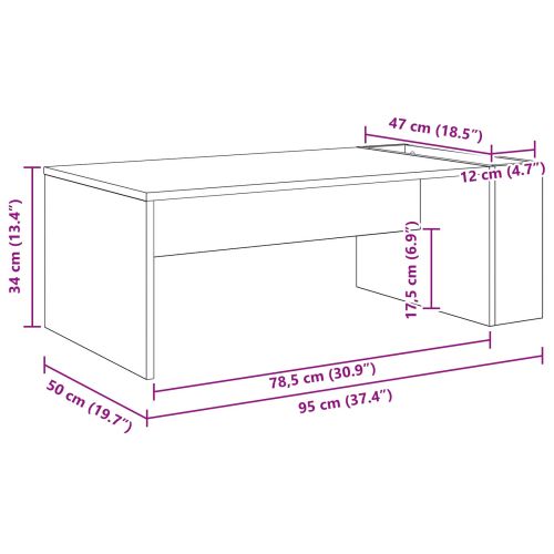 Масичка за кафе Дъб 95 x 50 x 34 см Инженерно дърво