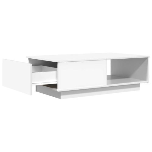 Масичка за кафе с чекмедже Бяло 95 x 55 x 31 см Инженерно дърво