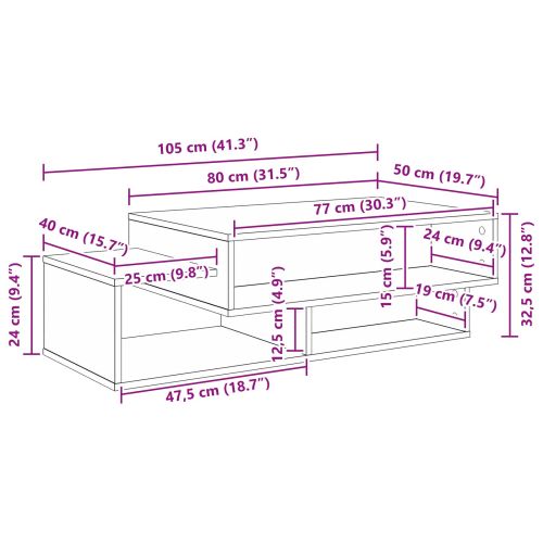 Масичка за кафе Димян дъб 105 x 50 x 32,5 см