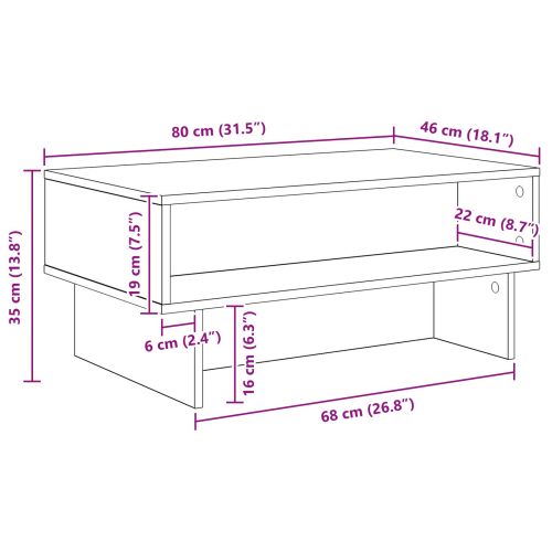 Масичка за кафе Черния дъб 80 x 46 x 35 см Инженерно дърво