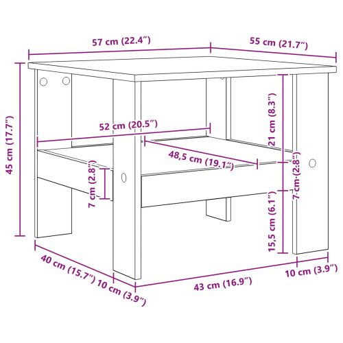 Масичка за кафе Дъб 57 x 55 x 45 см Инженерна дървесина