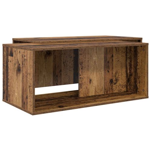 Комплект кафе маса 2 pcs Старо дърво Инженерно дърво