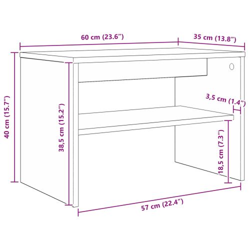ТВ шкаф Бяло 60 x 35 x 40 см Инженерно дърво