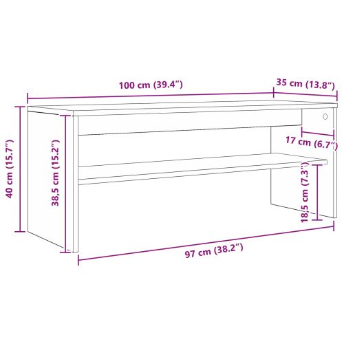 ТВ шкаф Димян дъб 100 x 35 x 40 см Инженерно дърво