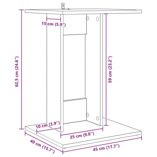 Странична маса Старо дърво 45 x 40 x 62,5 см