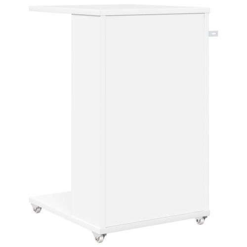 Странична маса Бяло 40 x 35 x 60 см Инженерна дървесина