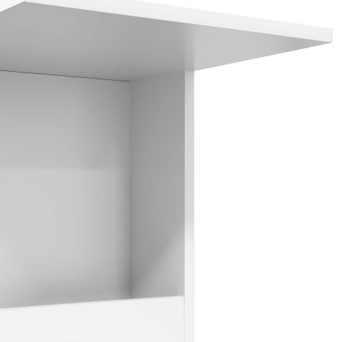 Странична маса Бяло 40 x 35 x 60 см Инженерна дървесина