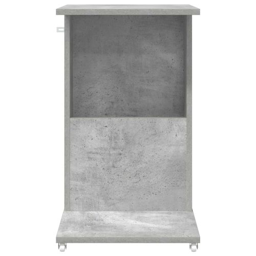Странична маса с колело Циментено сиво 40 x 35 x 60 см