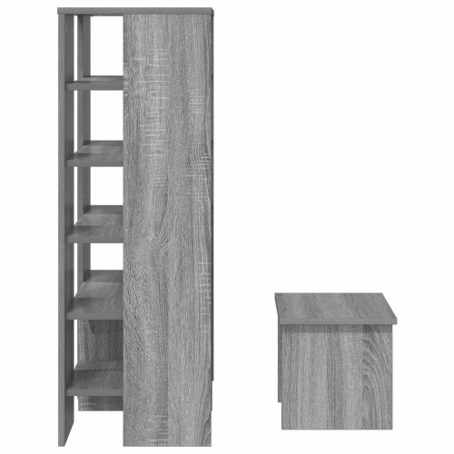 Шкаф за обувки с рафт 2 pcs Сив Сонома Инженерно дърво