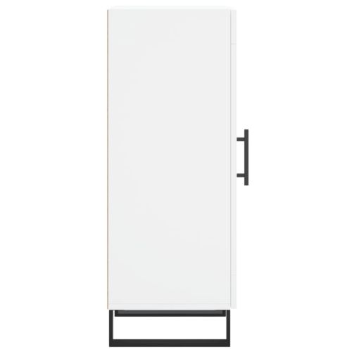 Сайдборд, бял, 34,5x34x90 см, инженерно дърво