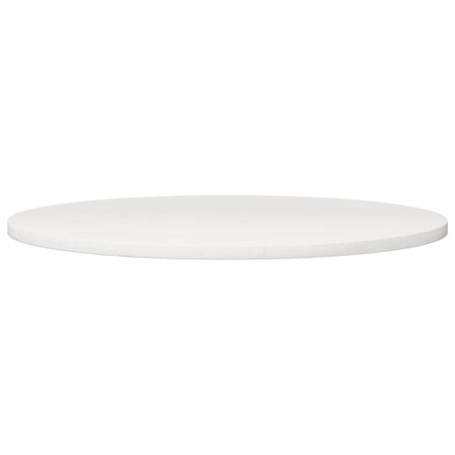 Плот за маса, кръгъл, бял, Ø80x3 см, бор масив