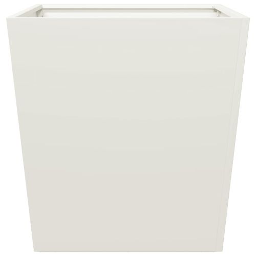 Градинска кашпа, бял, 50x50x50 см, стомана