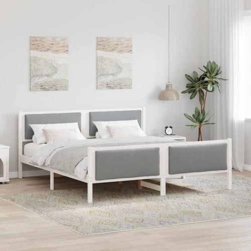 Рамка за легло с таблото Светлосиво 180 x 200 cm текстил