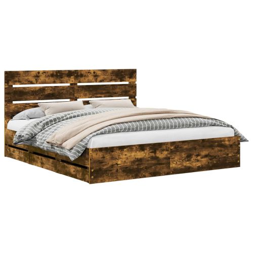 Рамка за легло Димян дъб 180 x 200 cm Инженерна дървесина