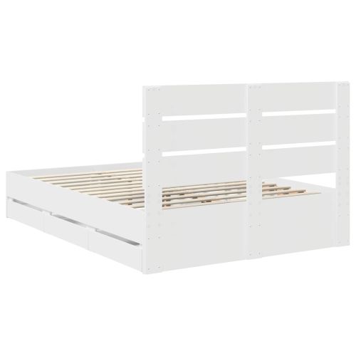 Рамка за легло с чекмедже Бяло 160 x 200 cm Инженерна дървесина