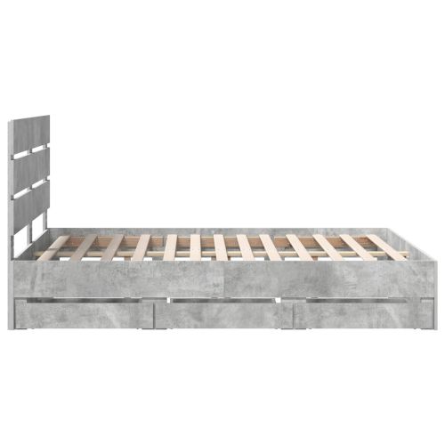 Рамка за легло Циментено сиво 160 x 200 cm Инженерна дървесина
