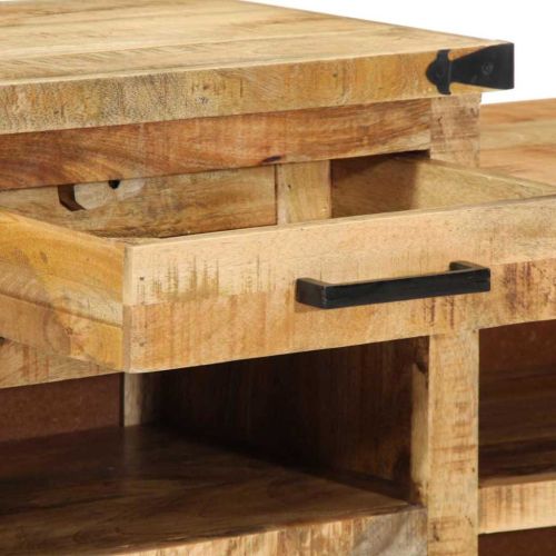 Пейка с чекмедже Кафяво 110 x 35 x 50 см Груб манго