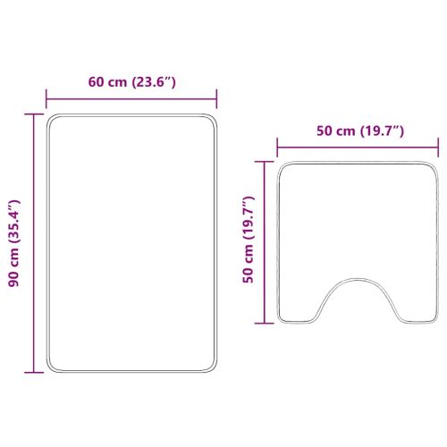Комплект антислип килими за баня 2 pcs Лилаво ПП