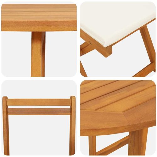 Бистро комплект 3 pcs Натурален маслен Солидно акациево дърво