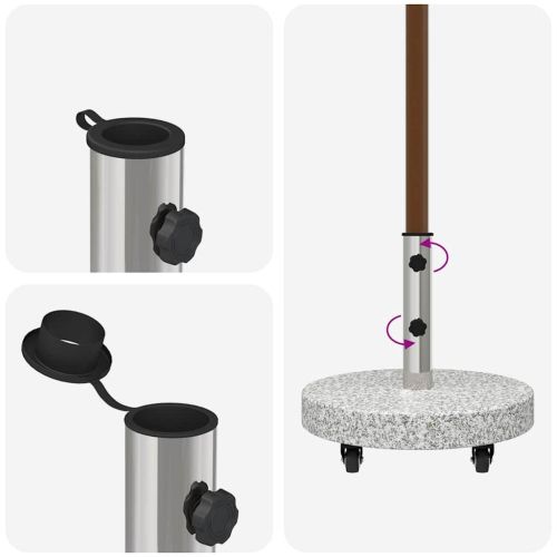 Основа за чадър Сив 45 x 45 x 45 cm Гранит и Неръждаема Стомана