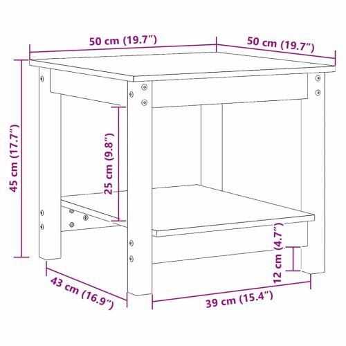 Масичка за кафе Восъчнокафяв 50 x 50 x 45 cm Борово дърво масив