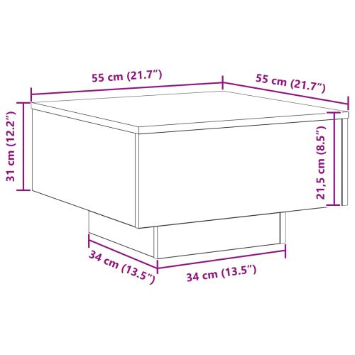 Черен дъб 55 x 55 x 31 см Инженерна дървесина