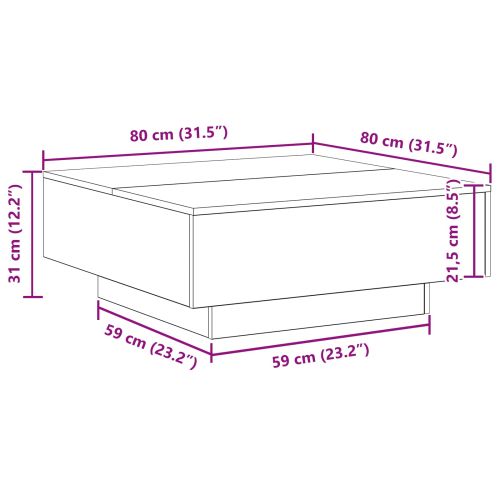 Масичка за кафе Старо дърво 80 x 80 x 31 cm