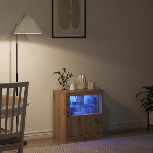 LED конзолна маса Кафяво 60,5 x 37 x 67 см Инженерно дърво