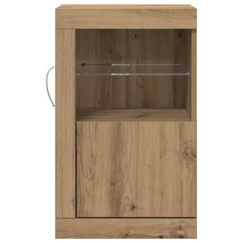 LED конзолна маса 2 pcs Дъб 41 x 37 x 67 см Инженерно дърво