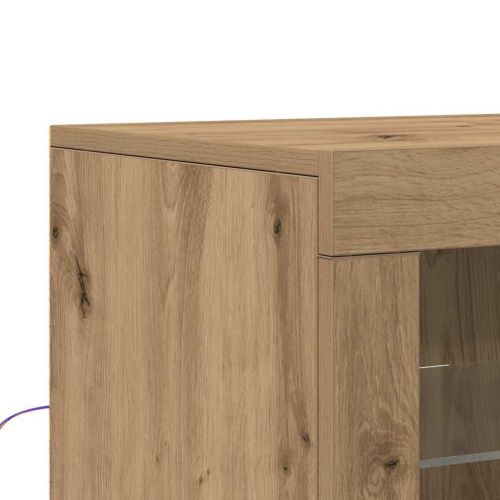 LED конзолна маса 2 pcs Дъб 41 x 37 x 67 см Инженерно дърво