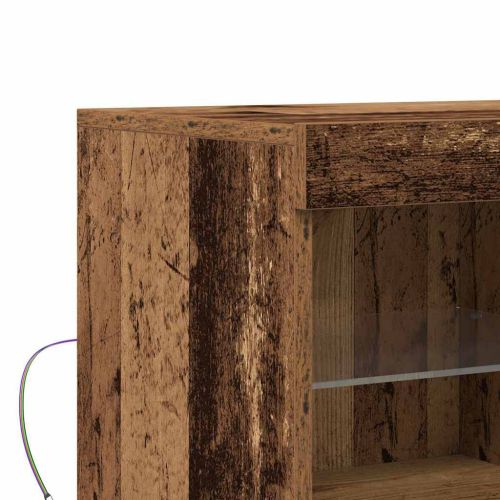 LED конзолна маса Кафяво 81 x 37 x 66,5 см Инженерна дървесина