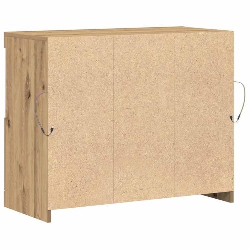 LED конзолна маса Кафяво 81 x 37 x 66,5 см Инженерна дървесина