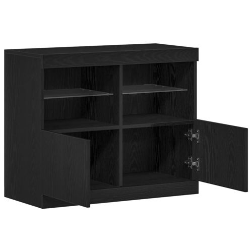 LED конзолна маса Черно 81 x 37 x 66,5 см Инженерна дървесина