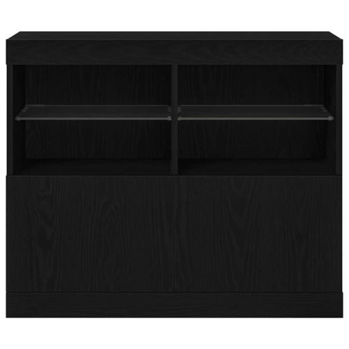 LED конзолна маса Черно 81 x 37 x 66,5 см Инженерна дървесина