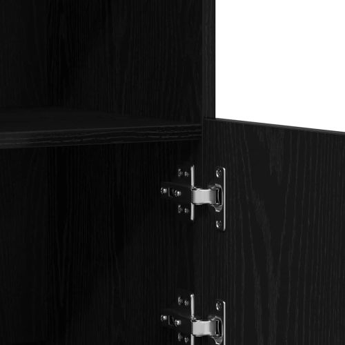 LED конзолна маса Черно 81 x 37 x 66,5 см Инженерна дървесина