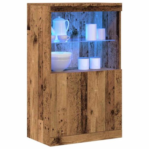 LED конзолна маса Кафяво 60 x 37 x 100 см Инженерна дървесина