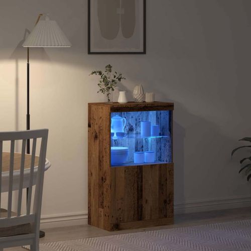 LED конзолна маса Кафяво 60 x 37 x 100 см Инженерна дървесина