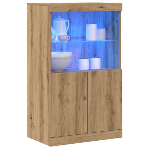 LED конзолна маса Кафяво 60 x 37 x 100 см Инженерна дървесина