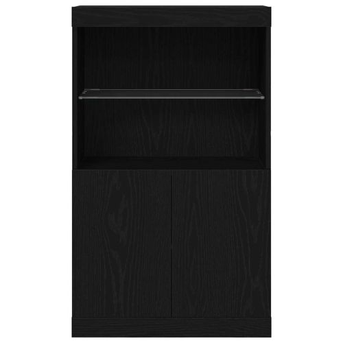 LED конзолна маса Черно 60 x 37 x 100 см Инженерно дърво