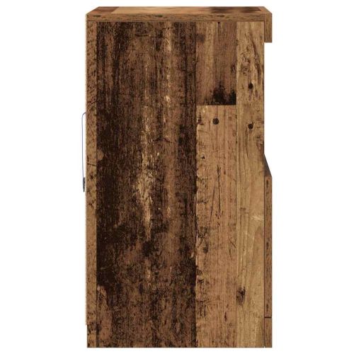 LED конзолна маса Старо дърво 41 x 37 x 67 см Инженерно дърво