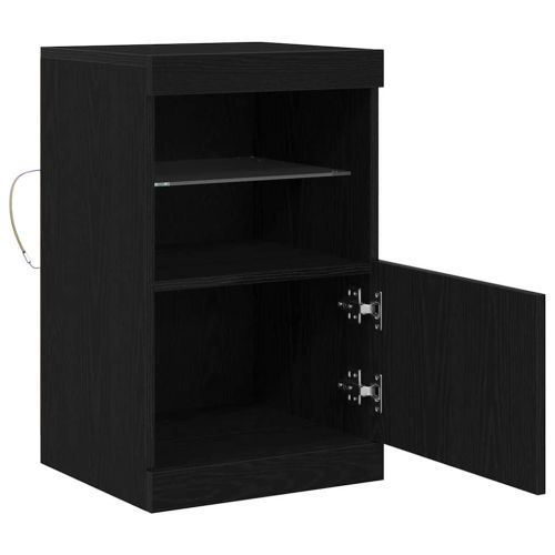 LED конзолна маса Черния дъб 41 x 37 x 67 см Инженерно дърво