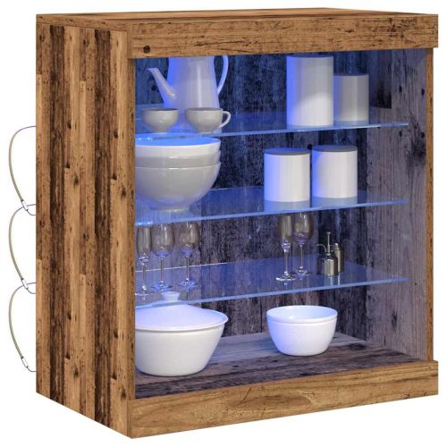 LED конзолна маса Старо дърво 60,5 x 37 x 67 см