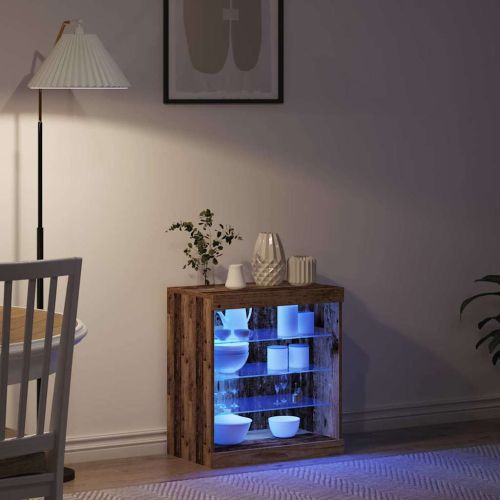 LED конзолна маса Старо дърво 60,5 x 37 x 67 см
