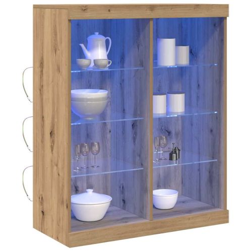 LED конзолна маса Дъб артизан 81 x 37 x 100 см
