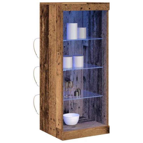 LED конзолна маса Старо дърво 41 x 37 x 100 см Инженерно дърво