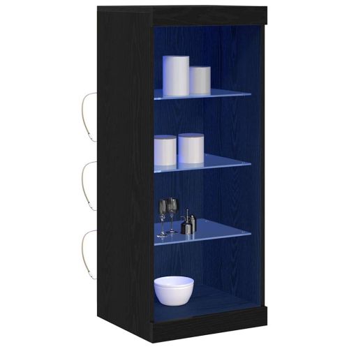 LED конзолна маса Черния дъб 41 x 37 x 100 см Инженерно дърво