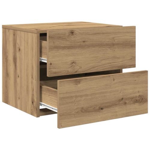 Нощен шкаф с чекмедже 2 pcs Дъб 50 x 39 x 41 cm Инженерно дърво