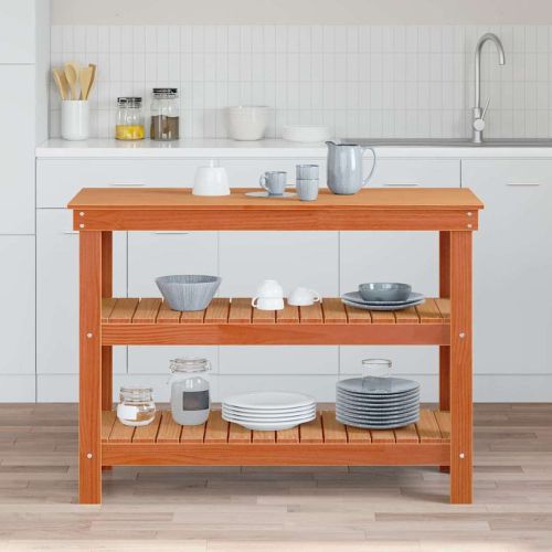 Работна маса Восъчнокафяв 110,5 x 50 x 80 cm Борово дърво масив