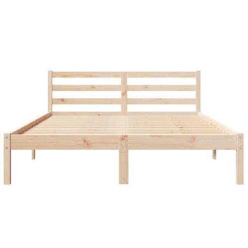 Рамка за легло Кафяво 215,5 x 145,5 x 69,5 см Солиден бор